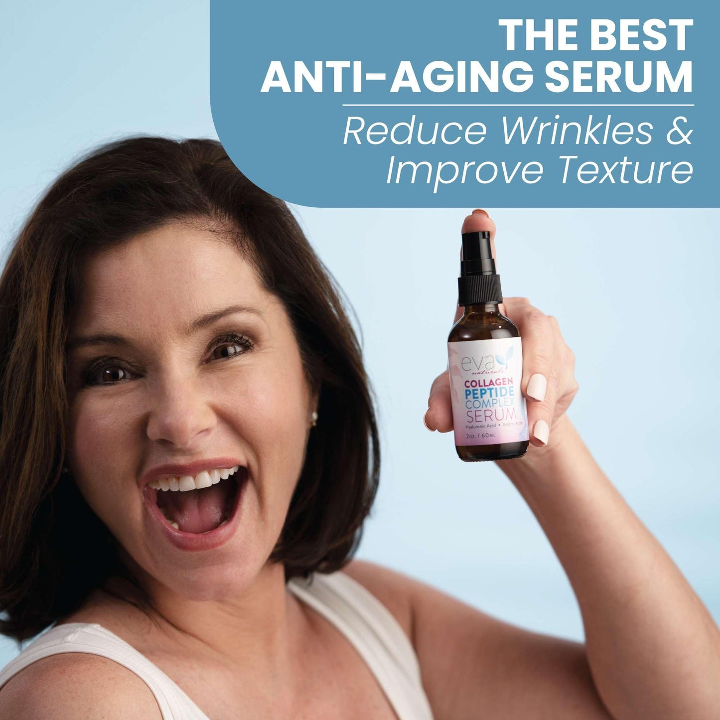 Collagen Peptide Serum for Face – Anti Aging Facial Treatment with Peptides & Hyaluronic Acid – Gentle for Sensitive Skin, Microneedling Pen, Derma Roller, Skin Firming & Hydrating (2 Oz) (2 Pack)