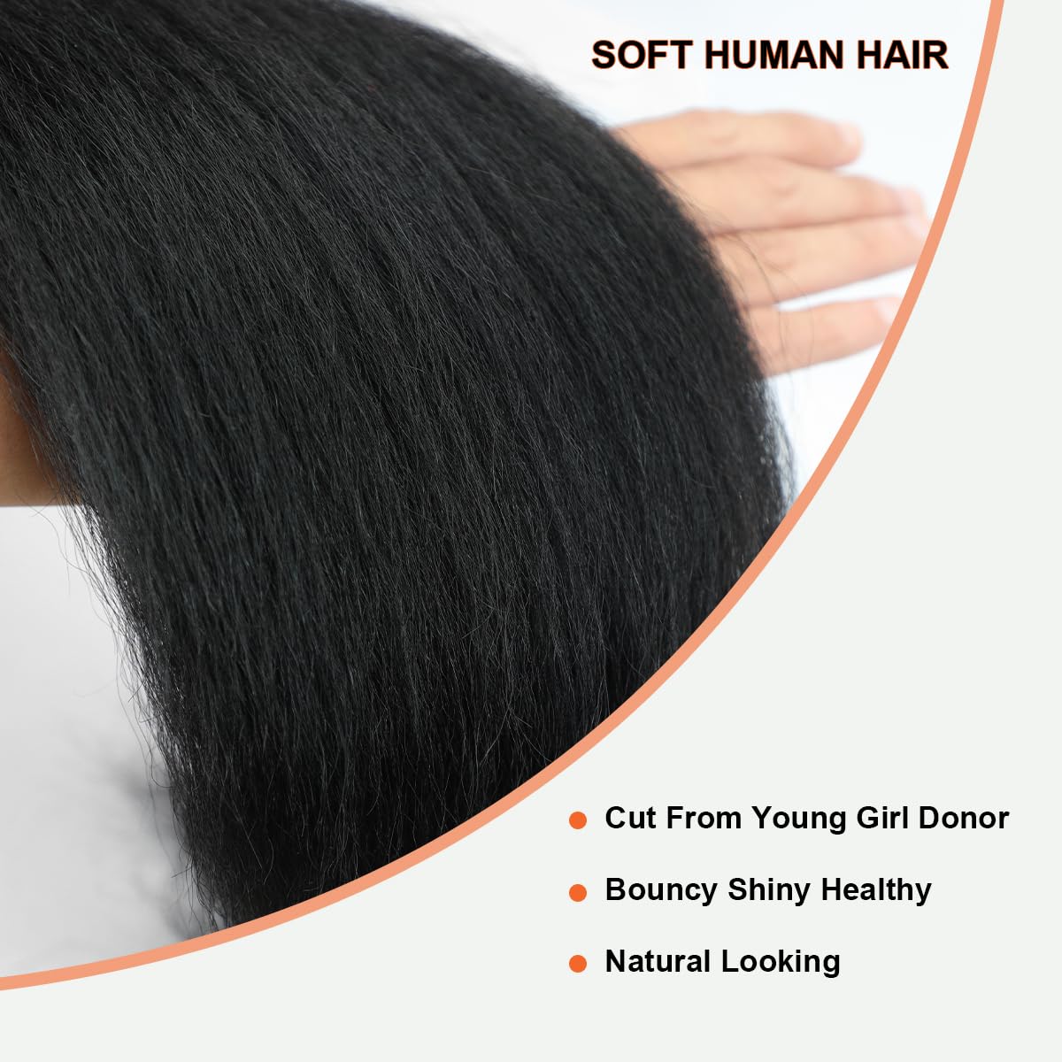 Yaki Straight Bundles Kinky Straight Bundles Human Hair Kinkystraight 12A 100% Unprocessed Brazilian Virgin Human Hair Bundles for Black Women Natural Black Remy Hair Extension 1 Bundle 14 Inch