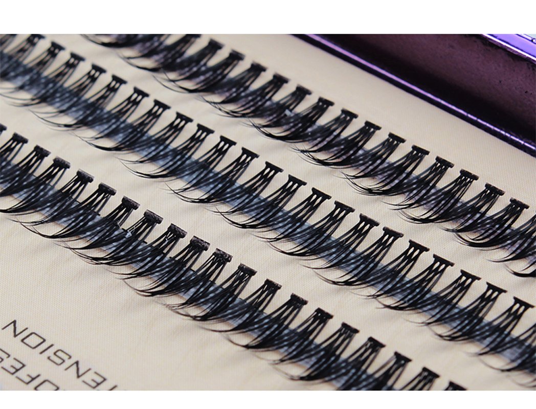 Bodermincer 120pcs 8mm/10mm/12mm/14mm/16mm to Choose Fish Tail Design 0.1 C Curl 3D Individual Mink False Eyelashes Extension Soft Black Fake False Eye Lashes （12mm）