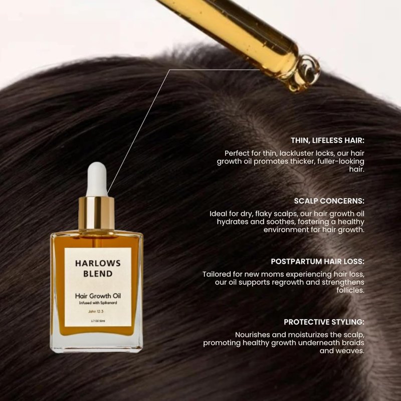 Spikenard Infused Hair Growth Oil - Nourishing Serum for Dry, Damaged Hair | 1.7 FL oz
