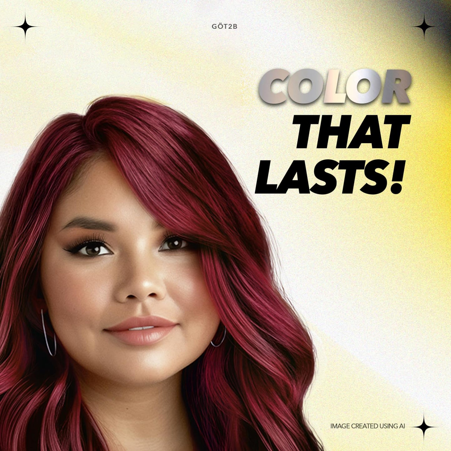 got2b Metallics Permanent Hair Dye, Cherry Red M70, Hair Color for Women & Men, Formulated with Metallic-Shine Booster for Cool, Shimmering Tones, Lasts Up to 30 Washes, 1 Kit