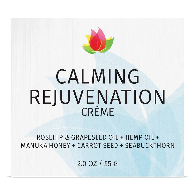 Reviva Labs 2oz Calming Rejuvenation Creme with Rosehip Oil, Grapeseed Oil, Carrot Seed Oil, Seabuckthorn, Manuka Honey, and Beeswax helps to calm and moisturize with Antioxidants, EFAs, and OMEGAs