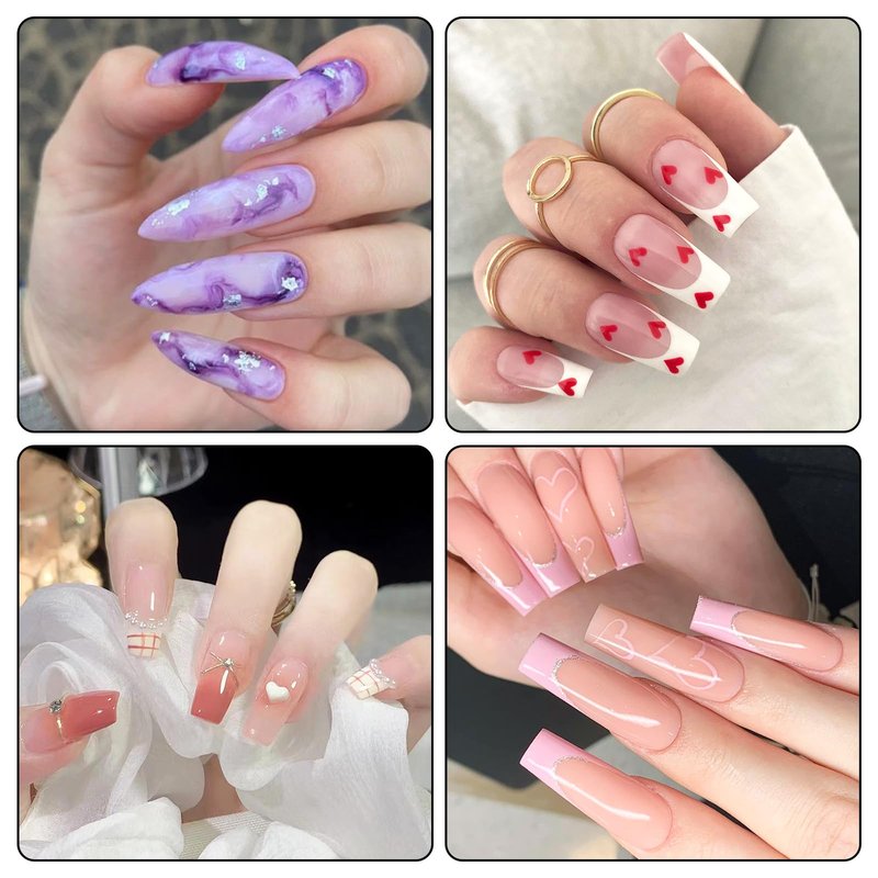G2PLUS Nail Forms for Gel Builder, 500PCS Nail Extension Forms, Long Length Reusable Tip Shape Guide Stickers for DIY and Home Use Salon Supplies