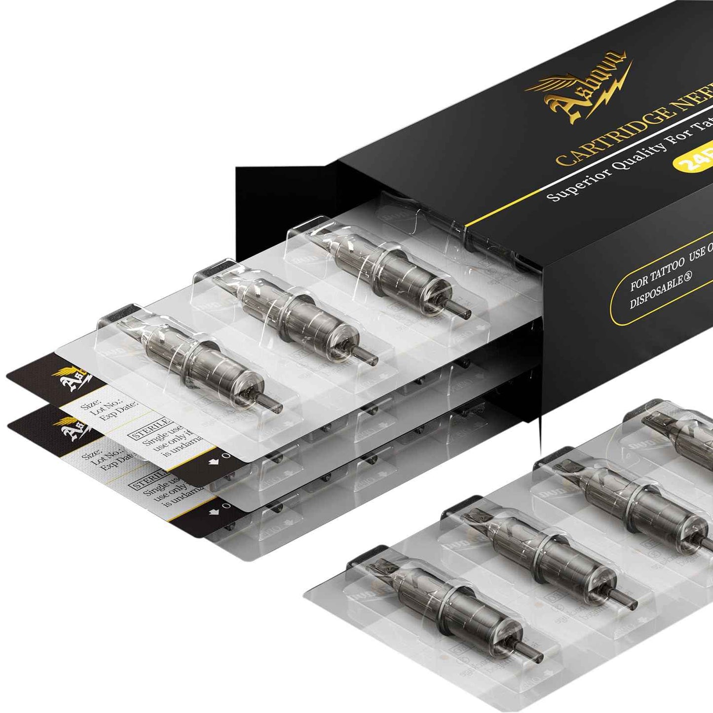 Tattoo Cartridge Needles for tattooing,Box of 24Pcs, Disposable Tattoo Needle (1005RL)