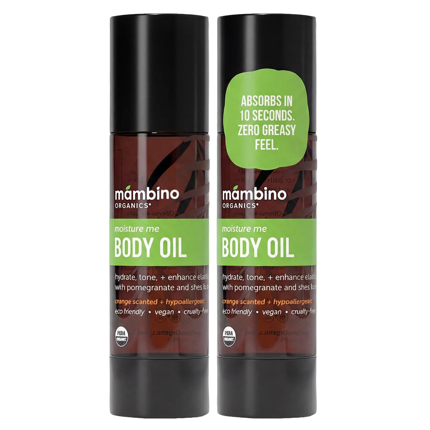 Mambino Organics Moisture Me Body Oil, Skincare Essential, Shea Butter Infused, Fast-Absorbing, Non-Greasy, Soothing Aroma, 4 fl oz, 2-Pack