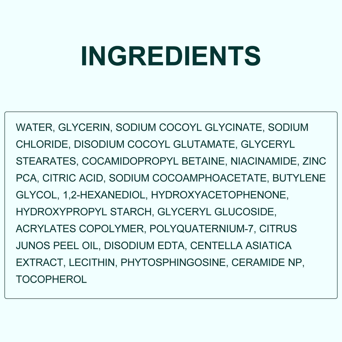 Yufot Gentle Facial Cleanser, Glycerin for Hydrating, Gentle Coconut-derived Cleansing Agents, Niacinamide (Vitamin B3) + Zinc PCA for Sebum Control, Ceramide NP + Centella for Calm (5.29oz.)