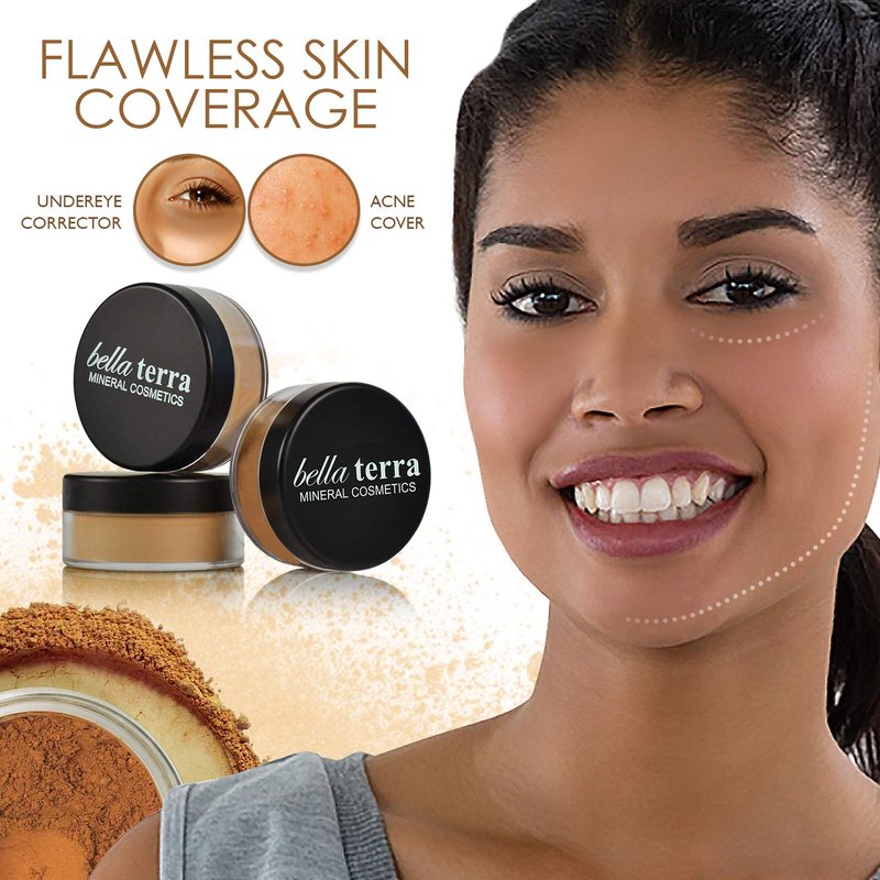 BellaTerra Cosmetics Mineral Powder Foundation – Maple | Deep Warm Undertone | Buildable Matte Mineral Formula for Smooth, Balanced, Long-Lasting Coverage 9g