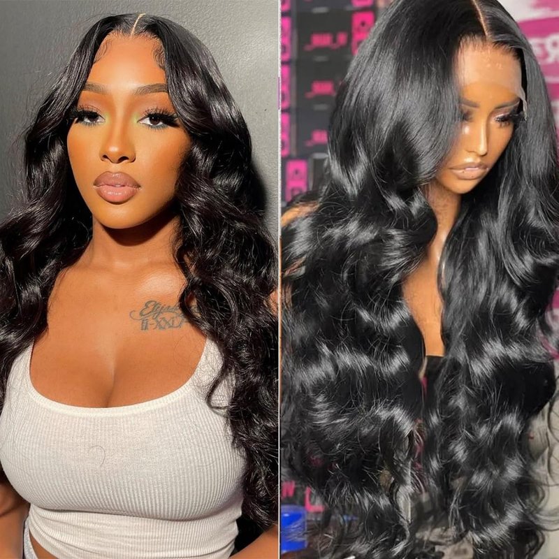 Body Wave Lace Front Wig - 200% Density Human Hair, Pre-Plucked, HD Transparent Lace | Natural Black, 20 Inch