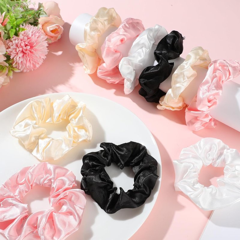 Silk Satin Hair Scrunchies - 120 Pack Soft Elastic Ponytail Holders | 3.94 Inches, Perfect for Thick Hair & Gifts