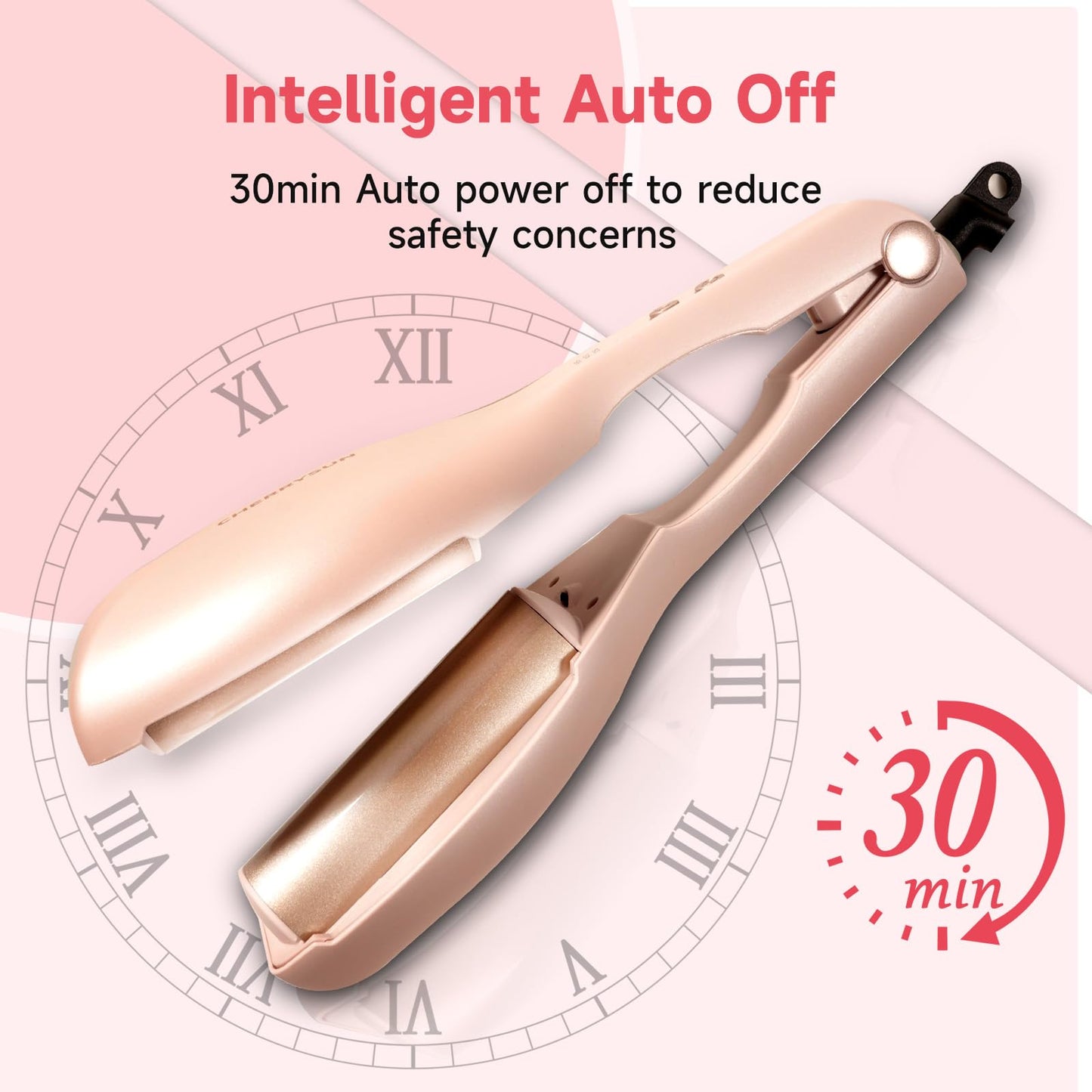 Hair Crimper Waver, 1.45" Dual Barrel S Waver for Beach Waves, Ceramic Curling Iron, Effortless Hair Waving Tool for Women