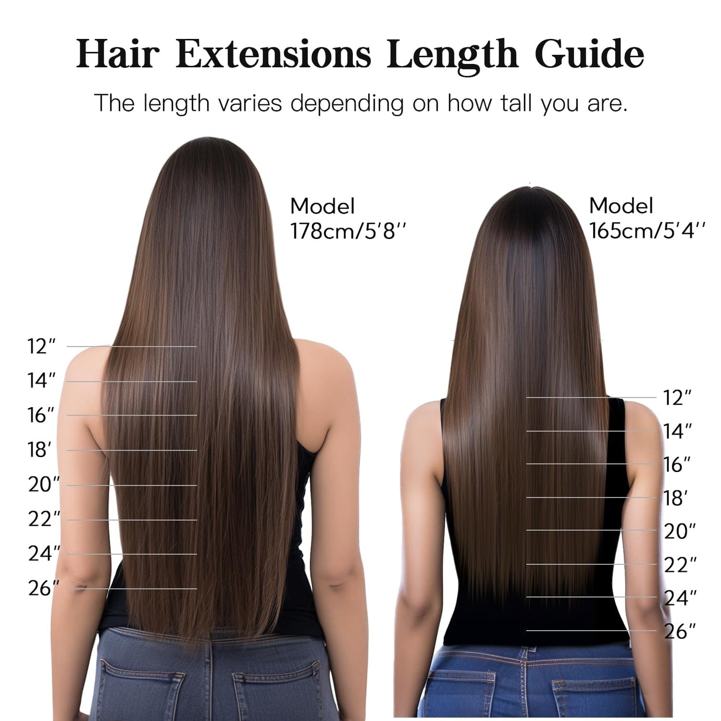 HOTBANANA Real Human Hair Clip in Hair Extensions, 5Pcs 70g 18 Inch Dark Brown Straight Remy Clip in Extensions