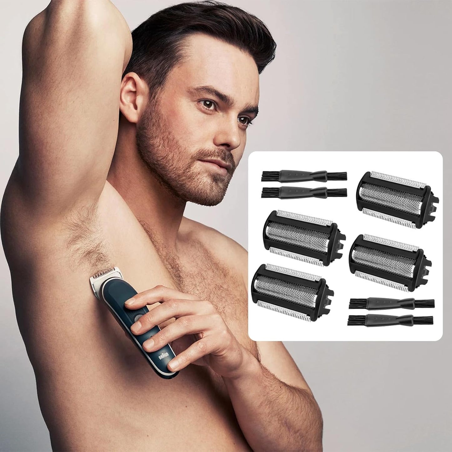 Philips Norelco Bodygroom Replacement Head - 4 Piece Foil & Blade Comb Set for Series 7000 & 5000