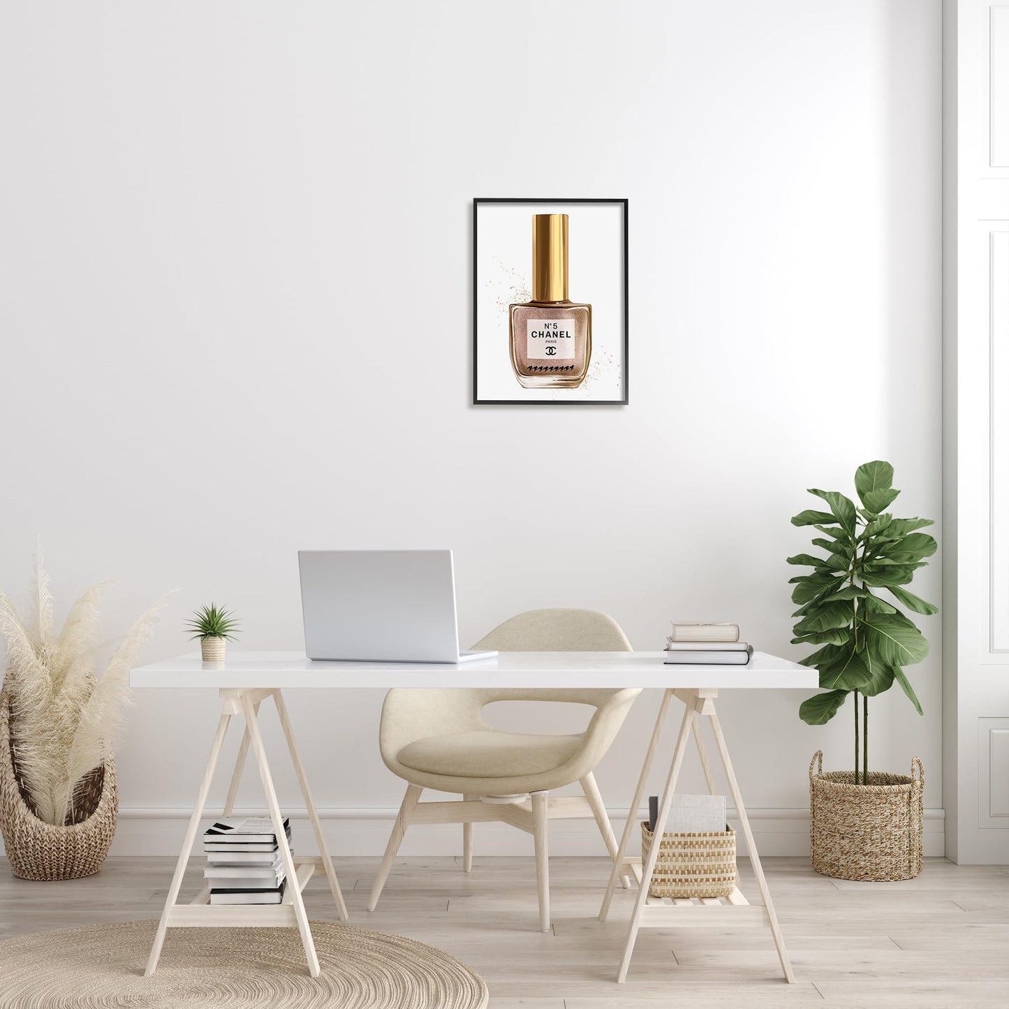 Stupell Industries 'Makeup Nail Polish Brown Gold Fashion Design', Framed Giclee Art, Black, 16 x 20 Inches, Easy to Hang and Sturdy, Made in USA, by Ziwei Li