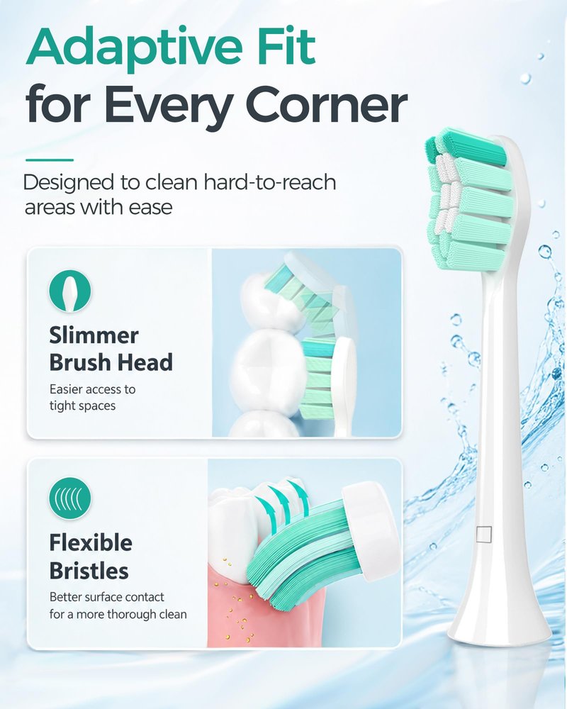 HOFAM Replacement Toothbrush Heads for Philips Sonicare Replacement Heads, Replacement Brush Head Compatible with Phillips Sonic Care Click on Electric Toothbrush, 8 Pcs