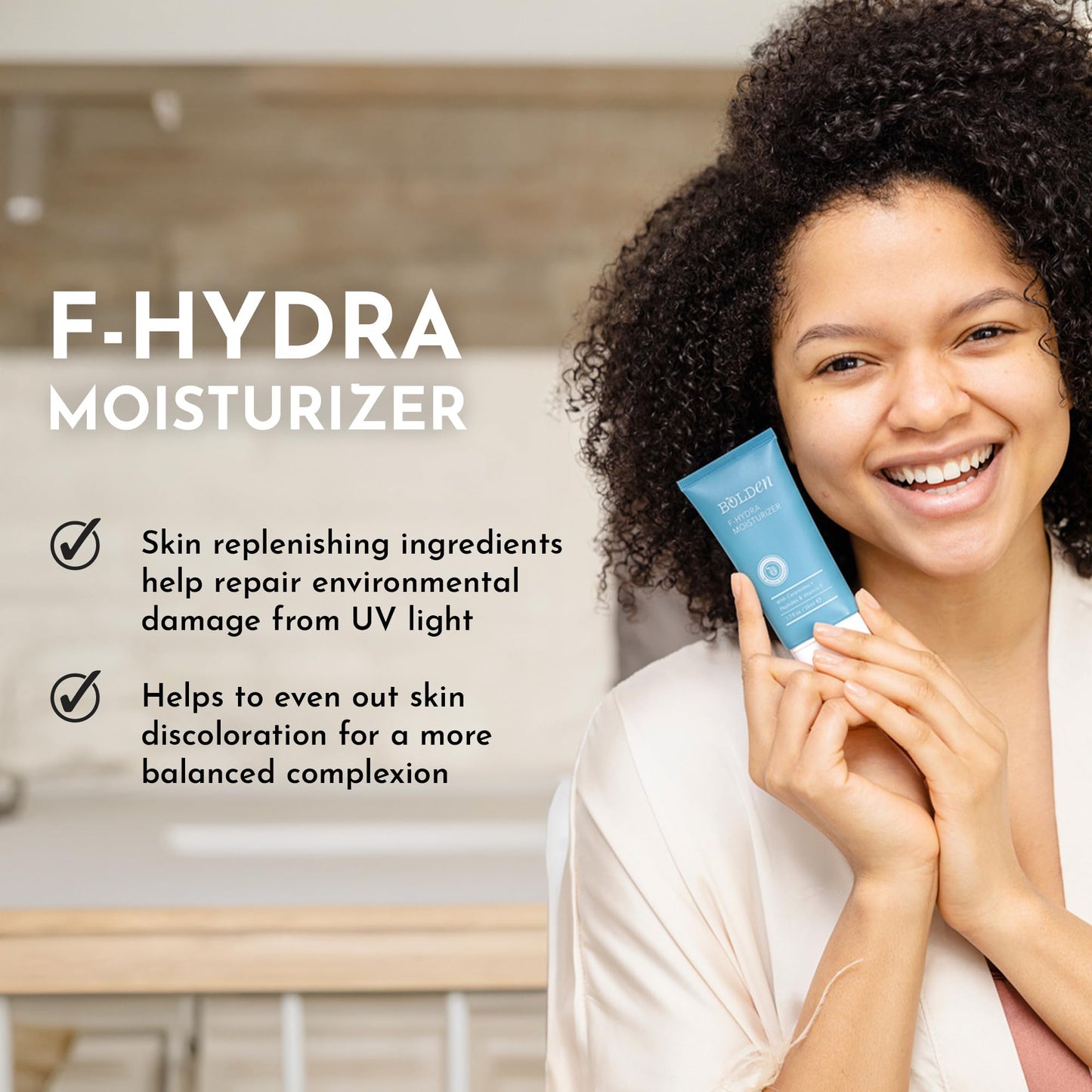 BOLDEN F-Hydra Moisturizer | Daily Face Cream to Hydrate & Moisturize Dry Skin | Made with Ceramides, Peptides, & Vitamin F | 1.7 Fl Oz