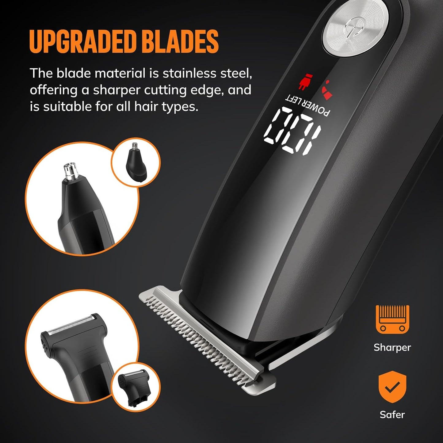 Beard Trimmer for Men - 6-in-1 Professional Grooming Kit | Cordless, Waterproof Hair Clippers & Electric Shaver Set