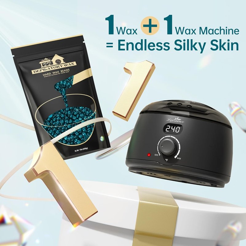 Lifestance L2 Digital Wax Machine - Jasmine Hard Wax Beads 1LB | Professional Hair Removal