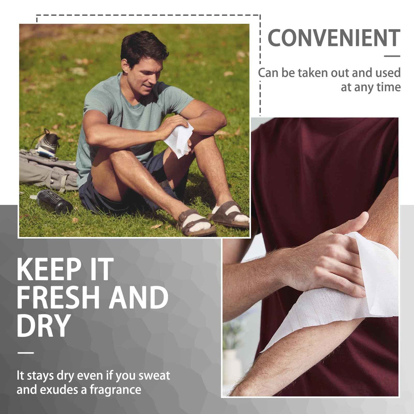 COARVXA Black Cologne Body Wipes 100 pieces of Fresh deodorant Wipes And Travel To Clean Skin And Travel Deodorant Individually Wrap Hypoallergenic Mini Deodorant For Female Male Teenagers