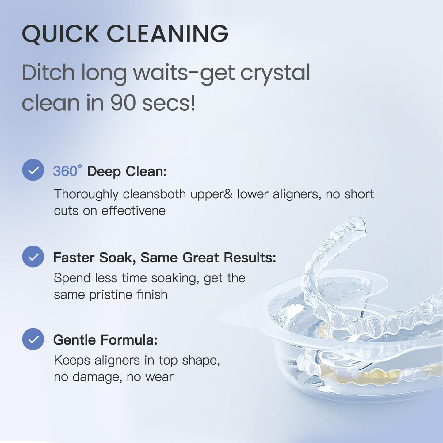 Mysig Retainer Cleaning Solution Value Pack with Accessory, 4-Month Supply(48pcs) — 90-Second Portable Cleaner, Complements Ultrasonic Cleaning, Fresh Mint Scent