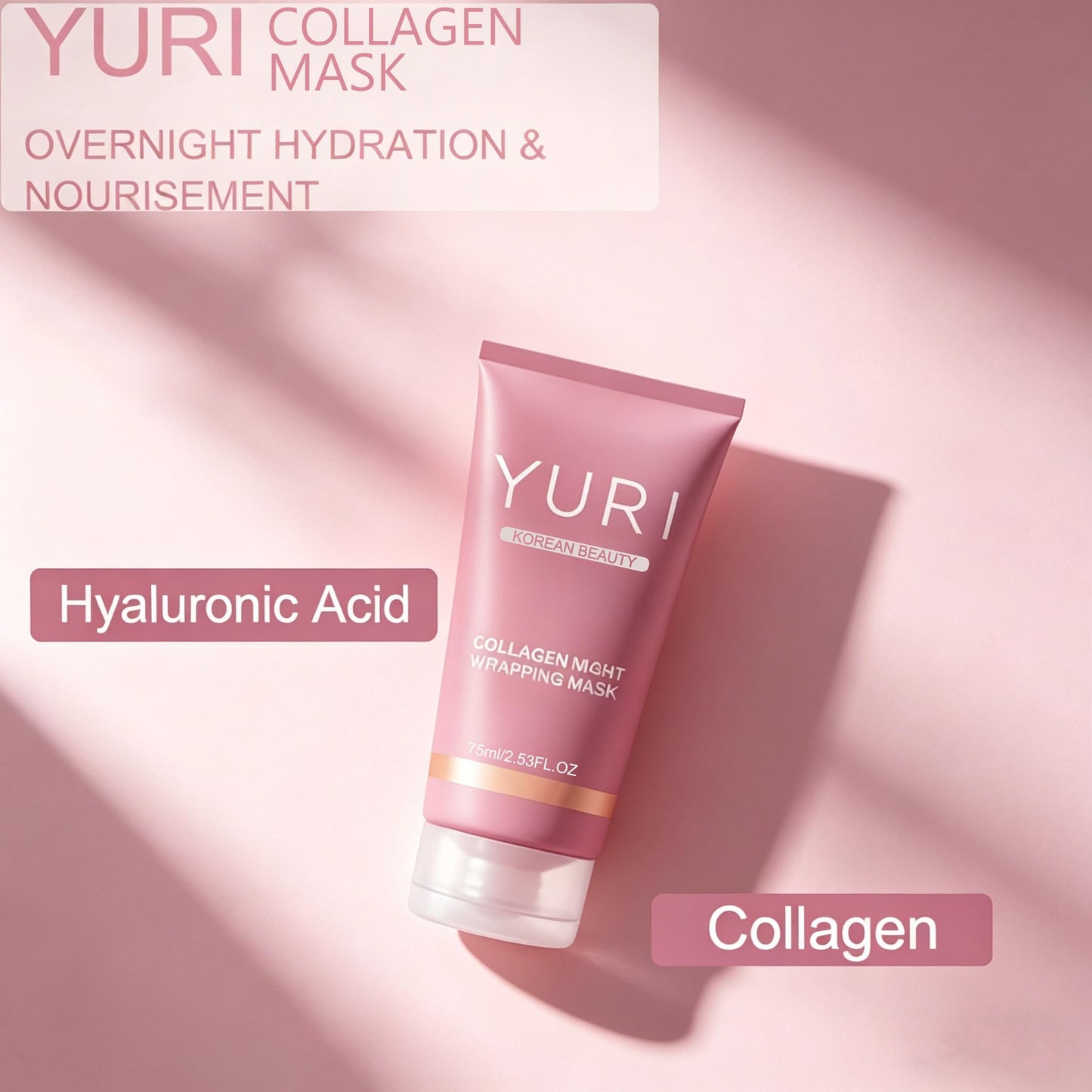 Orvian YURI Collagen Night Wrapping Mask,YURI Collagen Mask,Easy Peel Off Facial Mask Skin Care night mask,Hydrating Face Mask is the Ideal Gifts for Women and Teen Girls!2.54 fl.oz (2pcs)