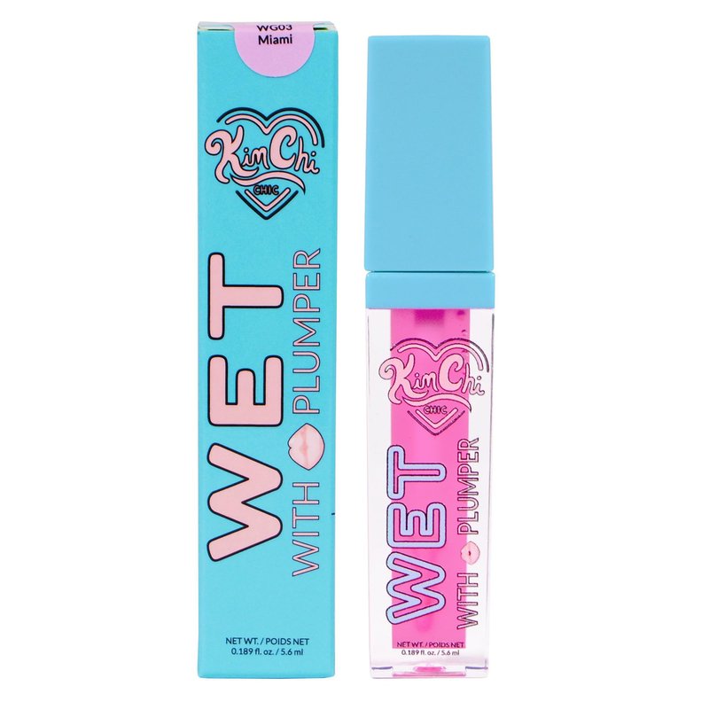 KimChiChic Beauty High Shine Wet Gloss Lip Plumping Lip Gloss, High Shine, Non-Sticky, Super Lightweight and Vegan Lip Gloss, Translucent Hot Pink, 03 Miami, 5.6ml