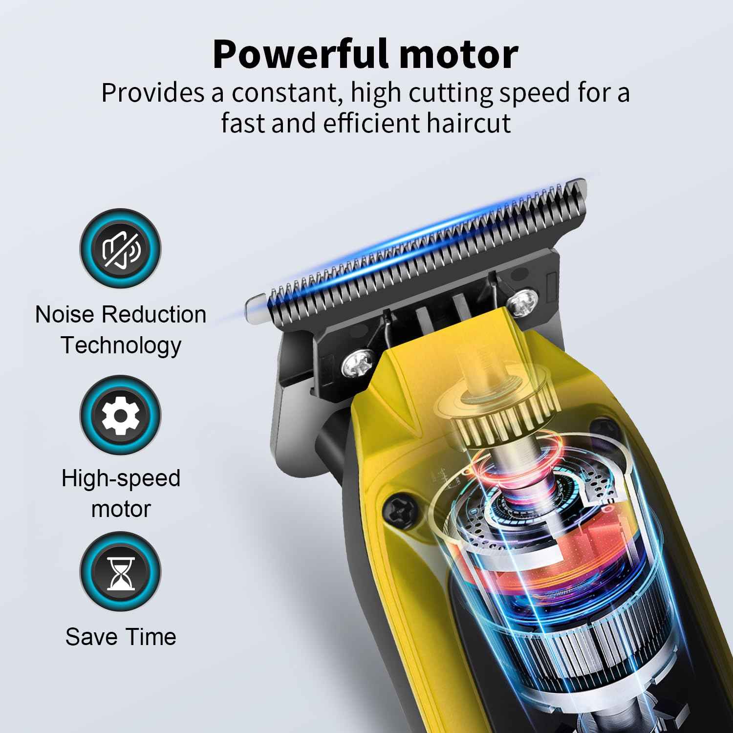 HIENA PRO Professional Electric Hair Trimmer for Men, Cordless Clipper Barber Haircut Tool with USB, Rechargeable T-Blade Precision Beard Trimmer, Perfect Gifts for Men(Gold)