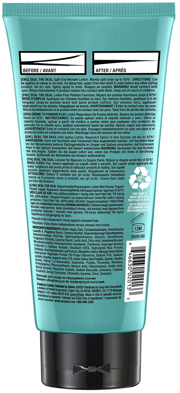 SexyHair Healthy Seal the Deal Split End Mender Lotion, 3.4 Oz, Mends Split Ends, All Hair Types