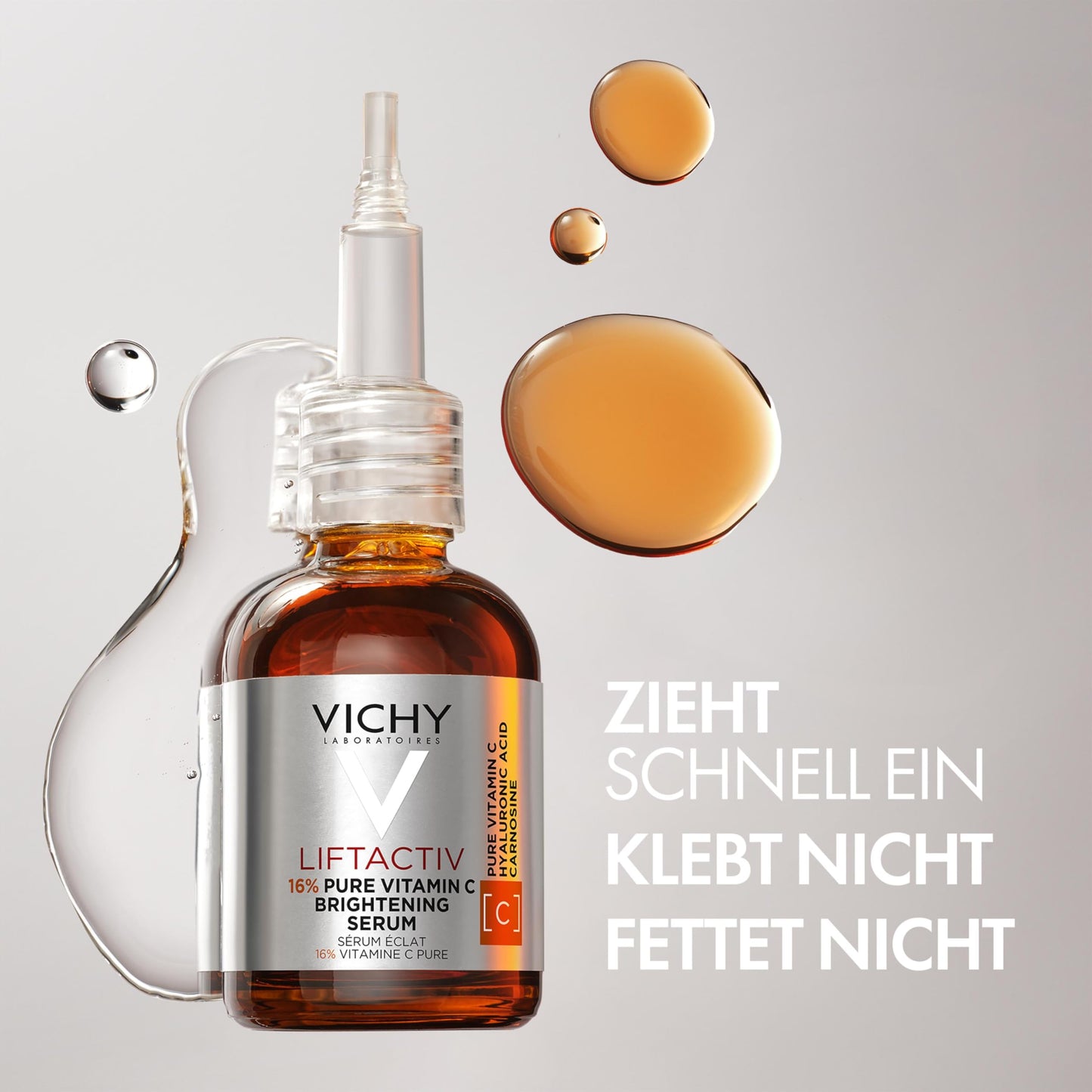 Vichy LiftActiv Vitamin C Serum For Face, Brightening Serum With Pure Vitamin C + Hyaluronic Acid + Vitamin E, Reduces Fine Lines, Smooths Skin Texture, Improves Radiance, Anti Aging