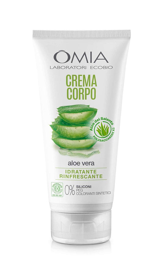 Omia Organic Body Cream with Aloe Vera 200 Ml. (6.76 Fl.Oz.) [Italian Product]