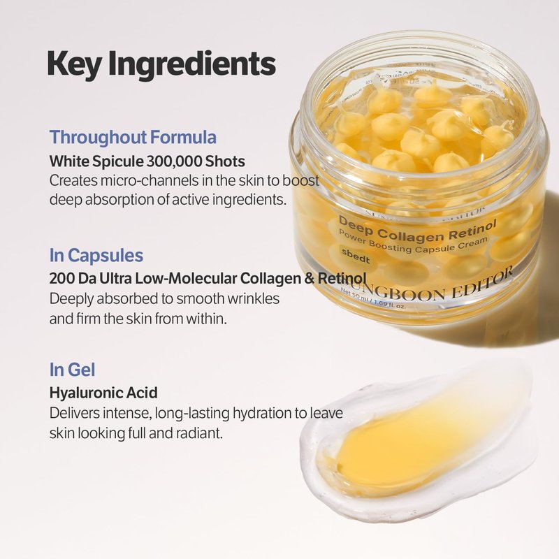 Deep Collagen Retinol Capsule Cream - Hydrate & Reduce Fine Lines | 1.69 fl. oz | Korean Skincare
