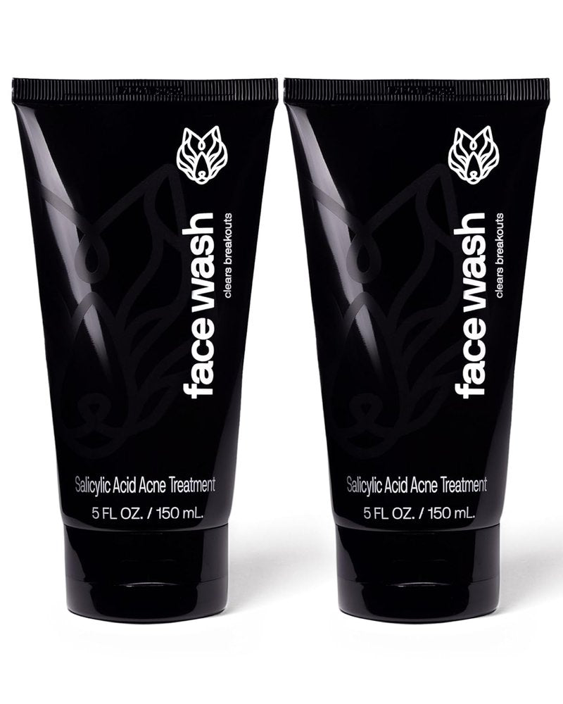 Men’s Charcoal Powder Face Wash - Deep Cleansing Facial Cleanser for Sensitive Skin | 5 Fl Oz, 2 Pack