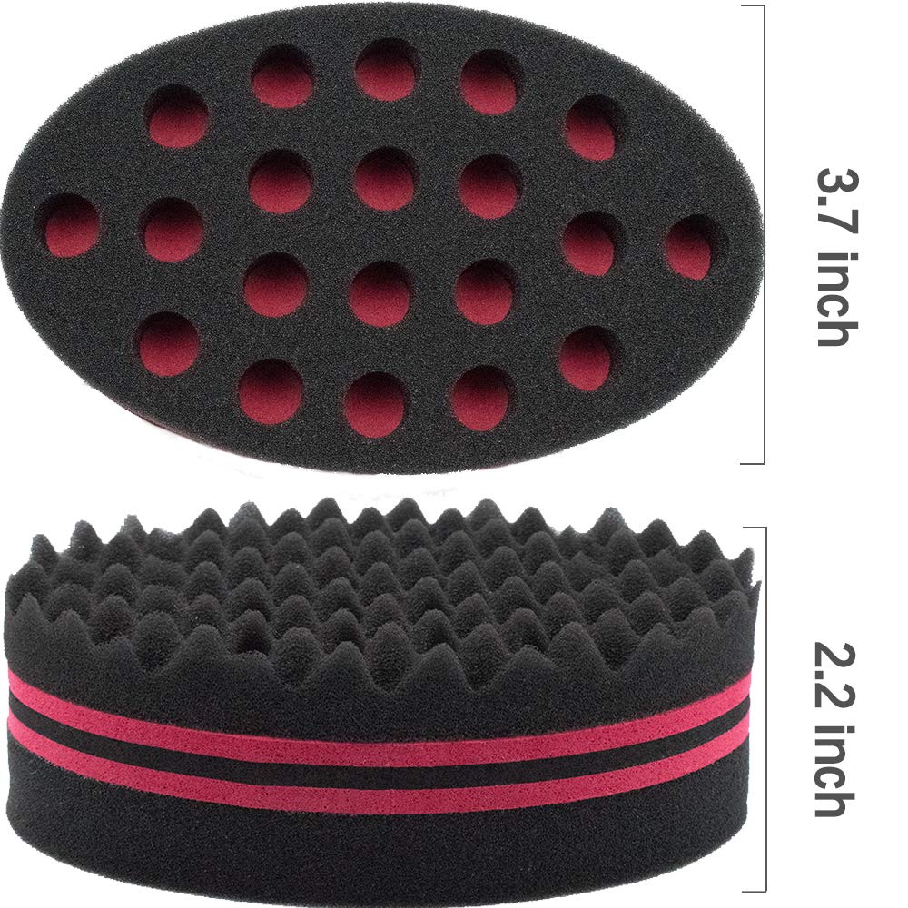 Hair Magic Twist Sponge: Two-Sided Dread Afro Coil Barber Tool for Curling and Waving Men's and Women's Long/Short Hair, 1 Pc