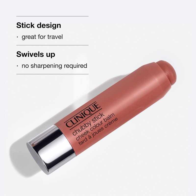 Clinique Chubby Cream Blush Stick Cheek Colour Balm | Blush For Cheeks | Long Lasting + Buildable | Create A Healthy Looking Glow | Perfect For Travel, Roly Poly Rosy, 1 Count