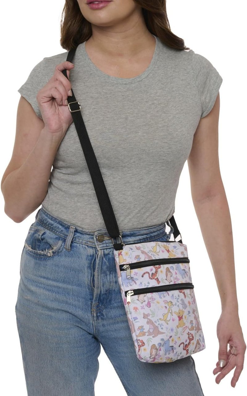 Winnie the Pooh Crossbody Bag - Stylish Travel Passport Holder | Beige Design