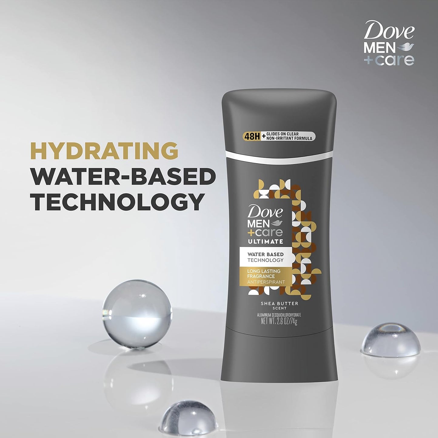 Dove Men + Care Antiperspirant Stick | 48-Hour Sweat Protection with Shea Butter - 2 Count, 2.6 oz