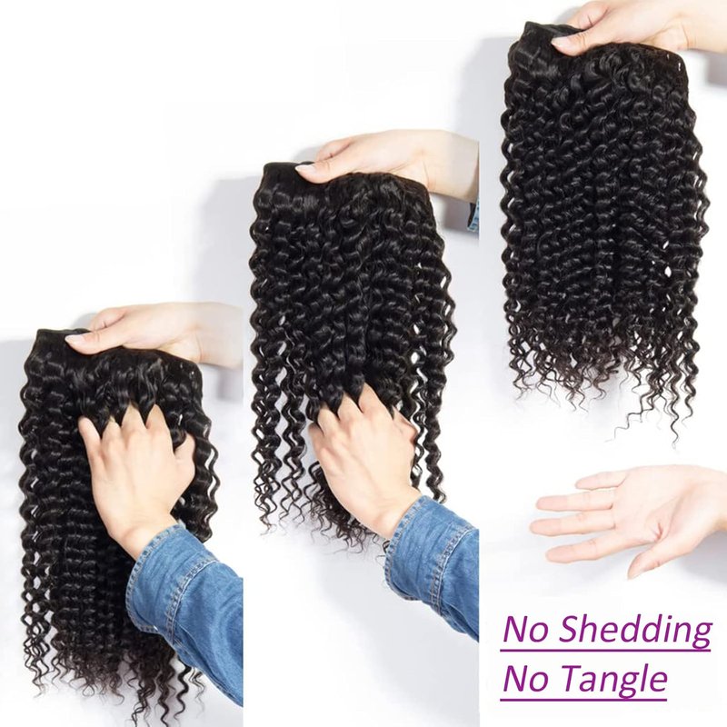 Deep Wave Human Hair Bundles - 100% Unprocessed Brazilian Virgin Hair | 10, 12, 14 Inch Natural Black Extensions