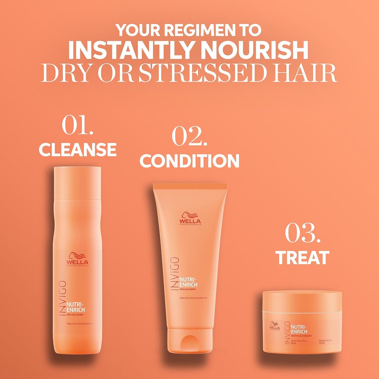 Wella Professionals Invigo Nutri-Enrich Shampoo - Deep Nourishing for Dry & Damaged Hair | 33.8 oz