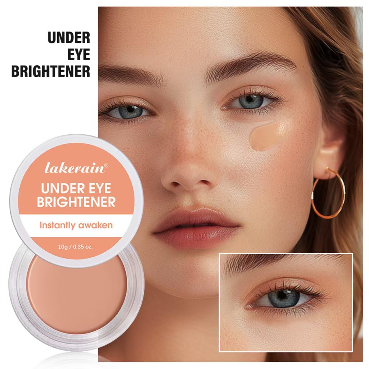 Under Eye Brightener,under Eye Cream Pot Concealer Full Coverage， specifically for dark circles under the eyesWith Hyaluronic Acid & Shea Butter(Warm Nude)