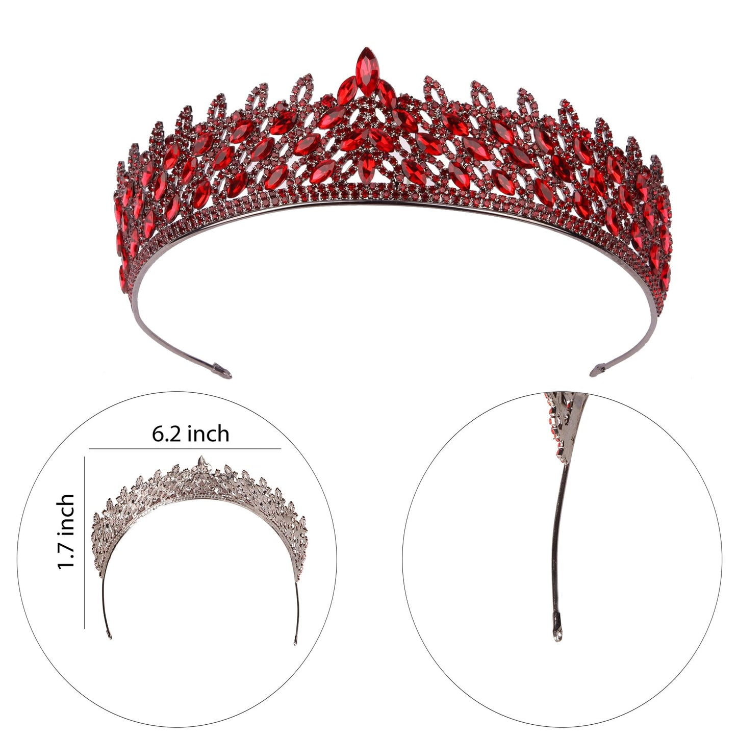 LIMELIA Women's Tiara, Crown for Henna Wedding Party | Glitter Hair Accessories for Bridal Birthday Pageant Prom Halloween Costume Christmas Party, Princess Crowns | Leaf Pattern - Navy Blue