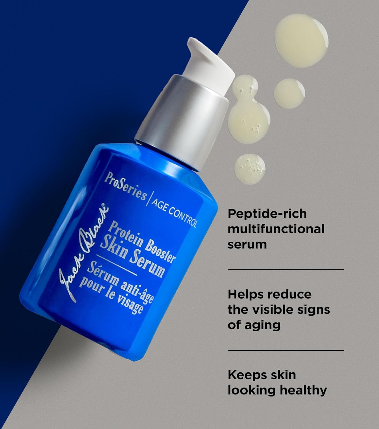 Jack Black Protein Booster Skin Serum - Anti-Aging Peptide & Antioxidant Face Serum for Men | 1.7 oz