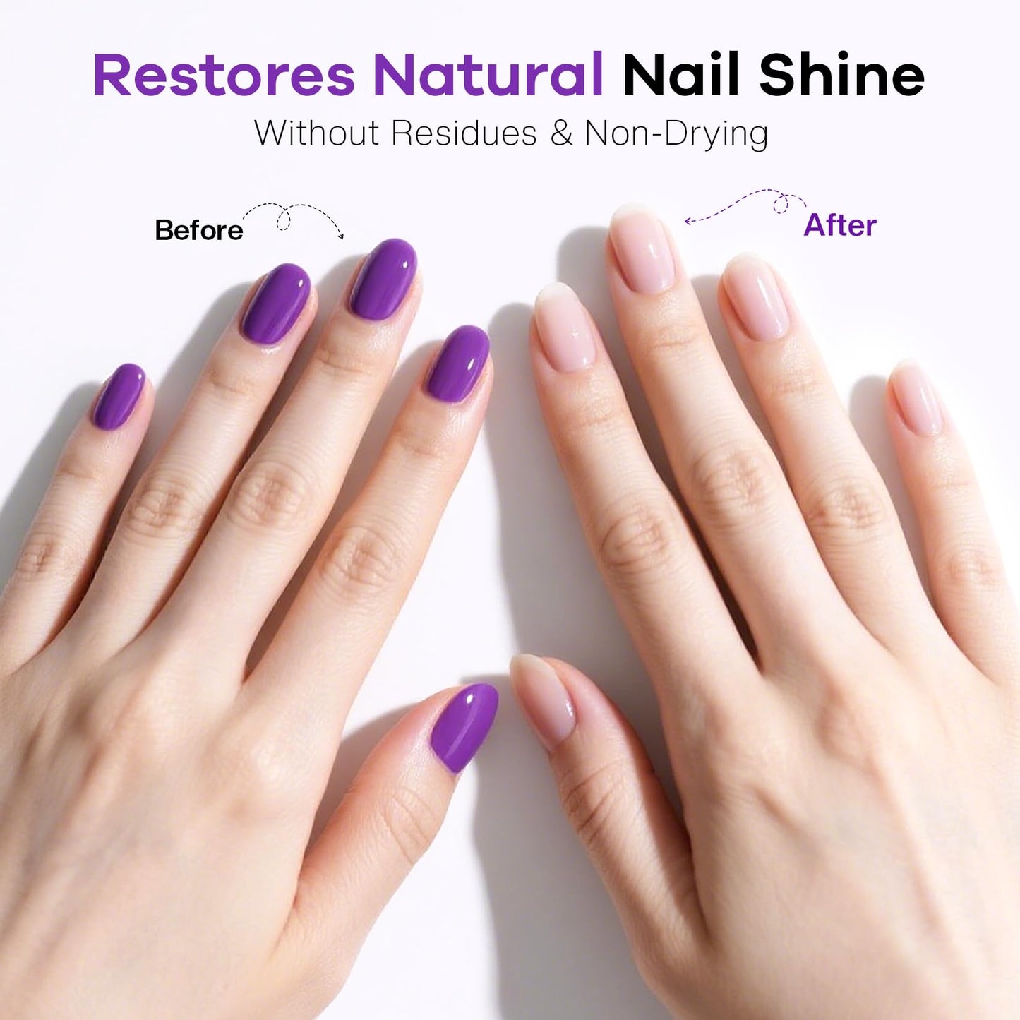 Glamonade Acetone Nail Polish Remover: Professional Gel Polish Remover for Nails - Gel Nail Polish Remover for Removal of Gel/Glue/Artificial nail - with Grape Seed Oil for Gentle Removal(8 Fl Oz)