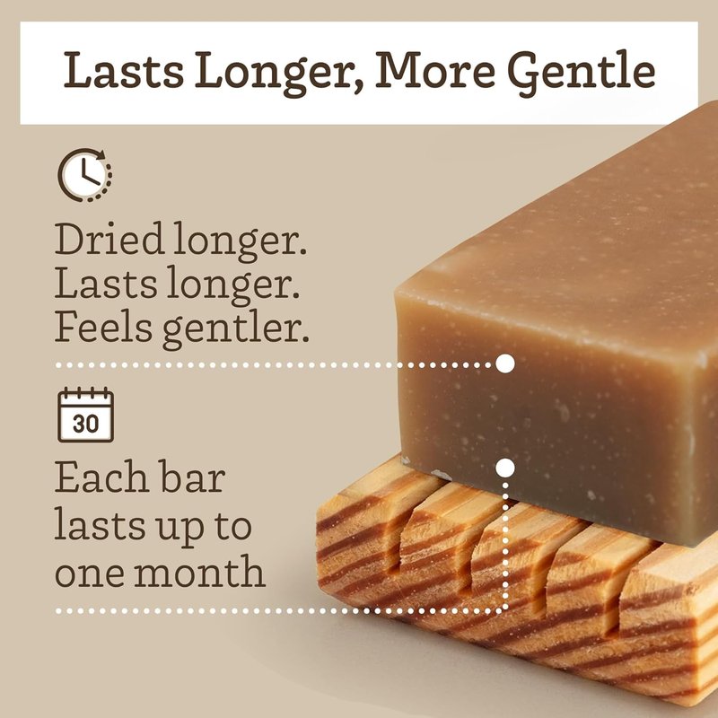 Goat Milk Soap Bar - Oatmeal Milk & Honey | Natural Handmade Soap for Dry Sensitive Skin - 3 Pack