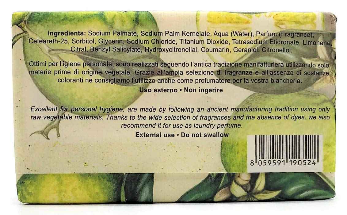 La Dispensa Florinda Vegetable Soap Made In Italy 10.56 ounces (Bergamot)
