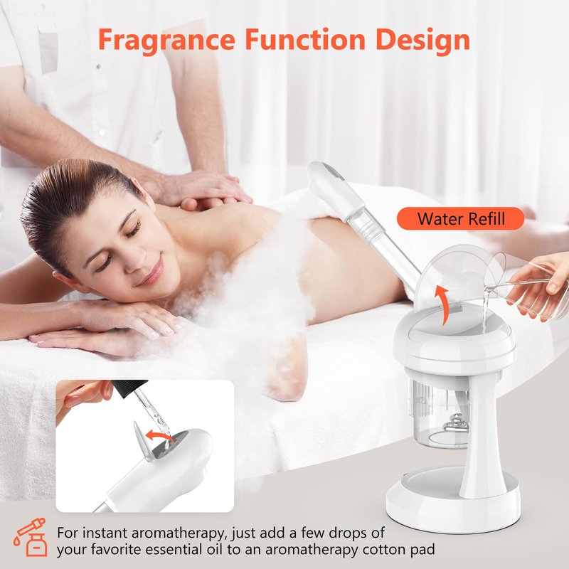 Facial Steamer - TASALON Ozone Face Steamer for Facial Deep Cleaning, Portable Facial Steamer with Removable Water Tank, Nano Ionic Face Steamer for Home Salon Spa or Personal Care