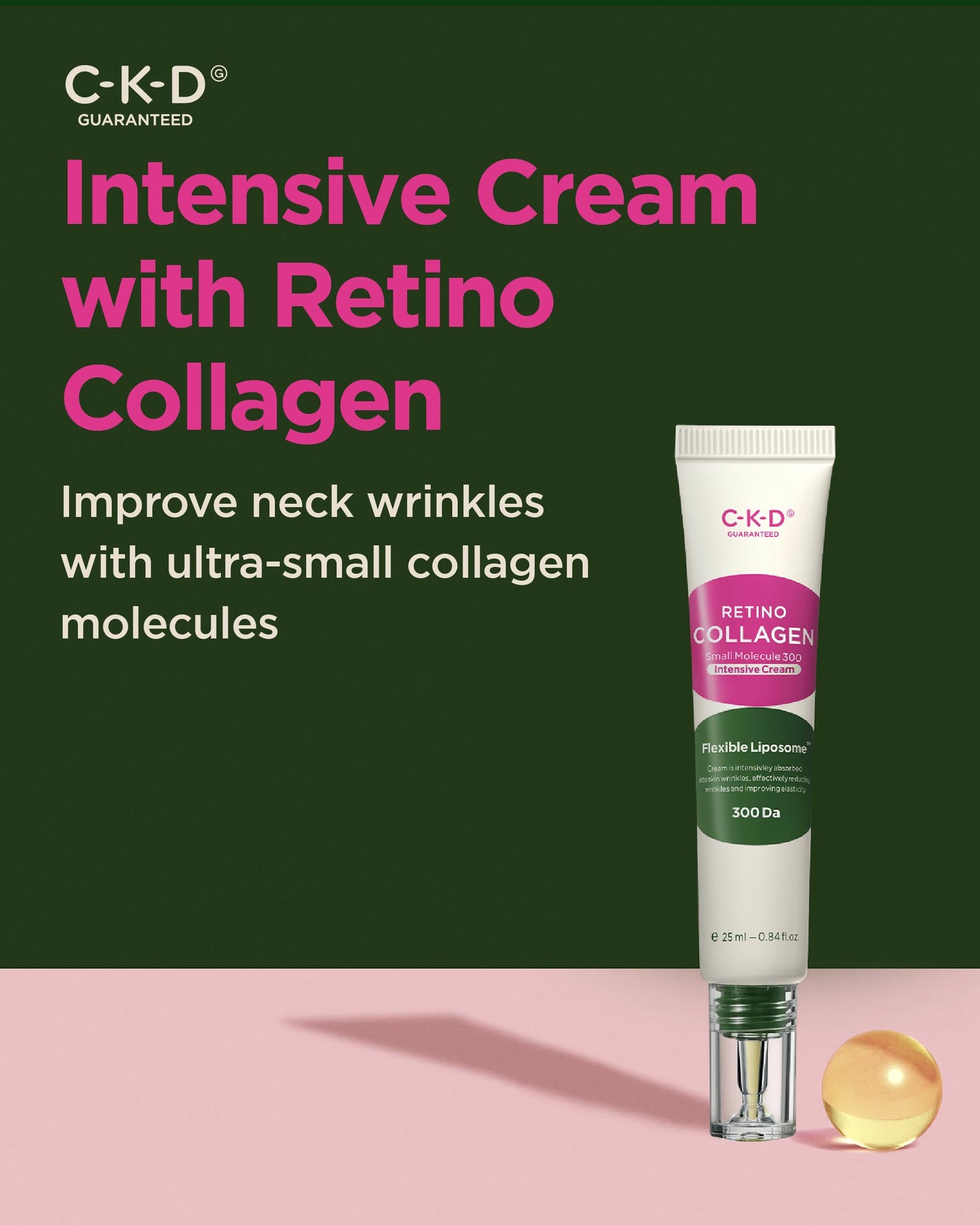 CKD Retino Collagen Intensive Cream - Retinal Spot Cream for Fine Lines, Deep Wrinkles, and Sagging Reduction. Anti-Aging & Youthful Skin. Korean Skin Care. 0.84 fl oz