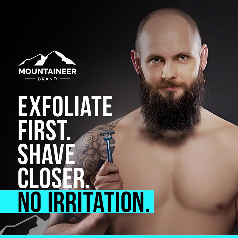 Mountaineer Brand Bald Head Care Gifts For Bald Men | All Natural 3 Step Daily Skin Care for Healthy Scalp & Face | Exfoliate Scrub | Cleanse Wash | Shine Away PH Balance