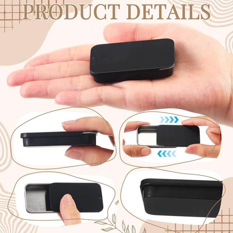 Norme 80 Pcs Rose Gold Slide Top Small Tins Containers Rectangular Cosmetics Metal Boxes Small Lip Balm Containers Metal Tins with Lids for Lip Balm Jewelry Crafts Pills,3.15 x 1.38 x 0.43"