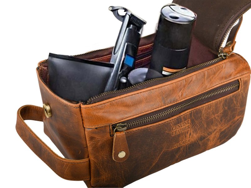 Hulara Travel Toiletry Bag, Unisex Water-Resistant Travel Kit, Portable Shaving & Cosmetics Organizer Pouch for Men & Women - Make up Kit Compact Bathroom Essentials Unisex Dopp Kit