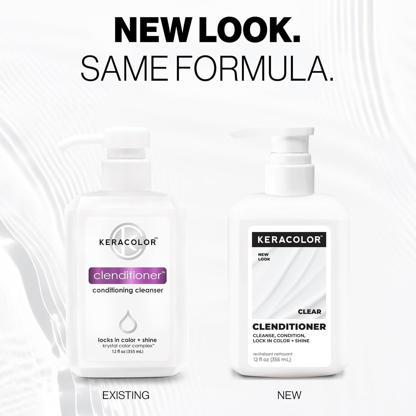 Keracolor Clenditioner Cleansing Conditioner - Color Protecting Keratin-Infused Hair Cleanser | Clear, 2 Sizes Available