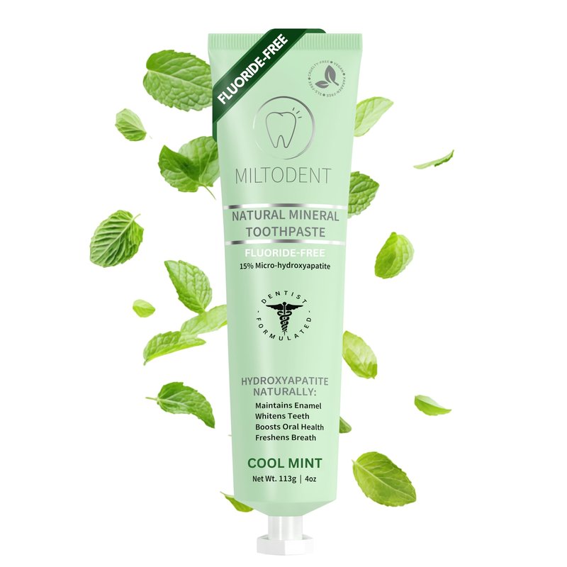 Hydroxyapatite Toothpaste – MILTODENT 15% Micro-Hydroxyapatite Premium Toothpaste Fluoride-Free, Foam-Free, Natural Mineralizing | Safe Alternative to Nano-Hydroxyapatite | SLS-Free & Paraben-free 4oz